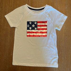 American flag flip sequin shirt